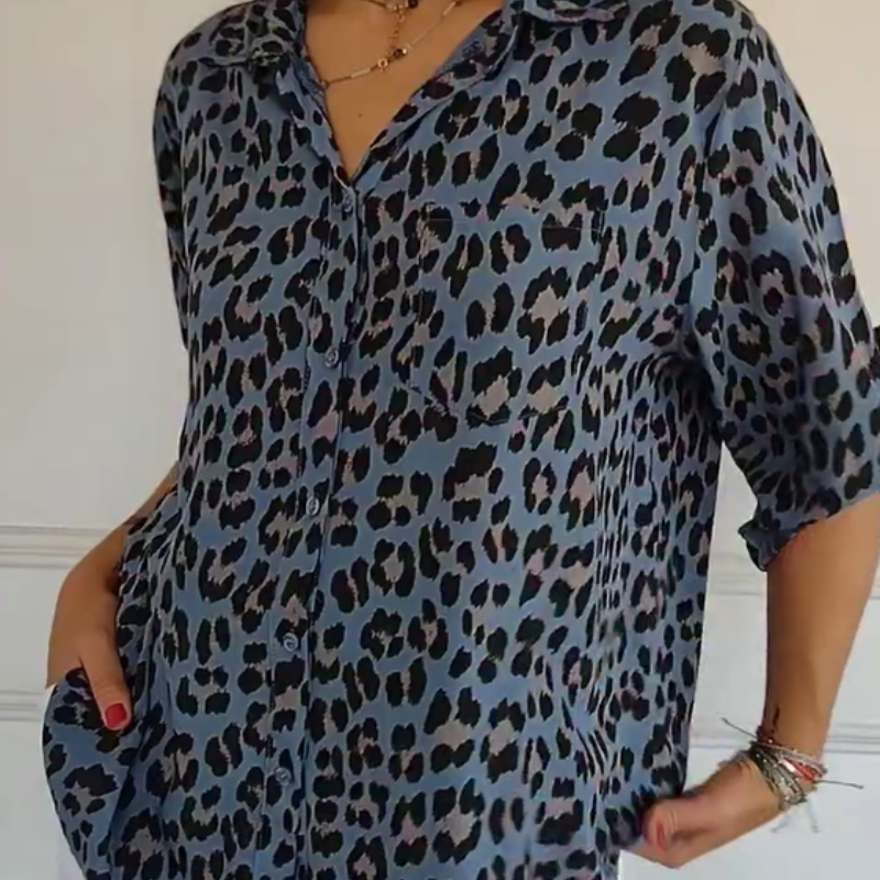Tidløsia™ - Bluse med leopardprint